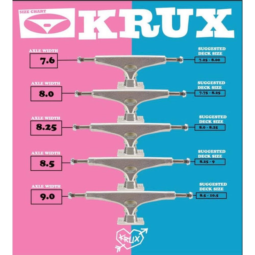 Krux 8.5" Stranger Things Crew Skateboard Trucks - The Skateboard Shop