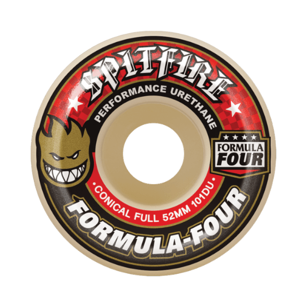 Spitfire Formula Four Conical Fulls (Red) Skateboard Wheels - The Skateboard Shop