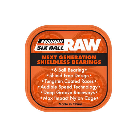 Bronson Raw 6 Ball Skateboard Bearings - The Snowboard Shop