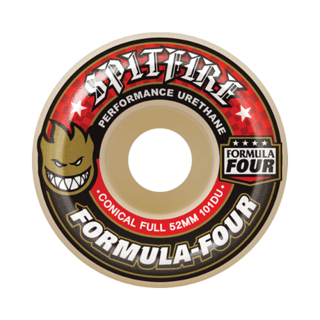 Spitfire Formula Four Conical Fulls (Red) Skateboard Wheels - The Snowboard Shop